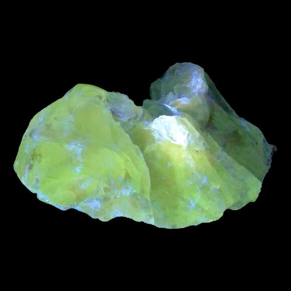 Vaseline Art Glass Cullet Sculpture Glowing Translucent Uranium Glass #4GX15 - Picture 1 of 7